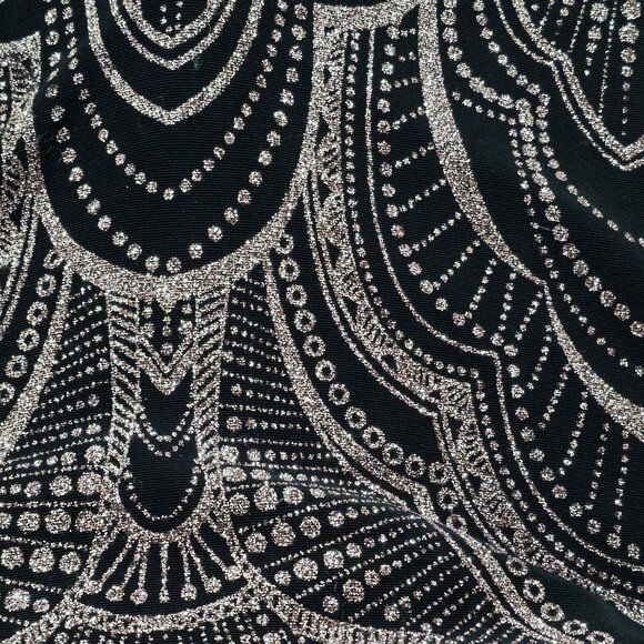 Jump Apparel Maxi Dress Womens 7/8 Black Pink Glitter Lined Cocktail Prom Whimsi - Picture 13 of 16